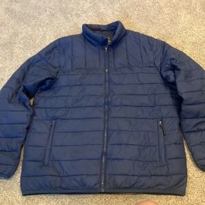 Swiss Tech Mens M Blue Cove Packable Puffer Jacket SM49602Y Travel Lightweight